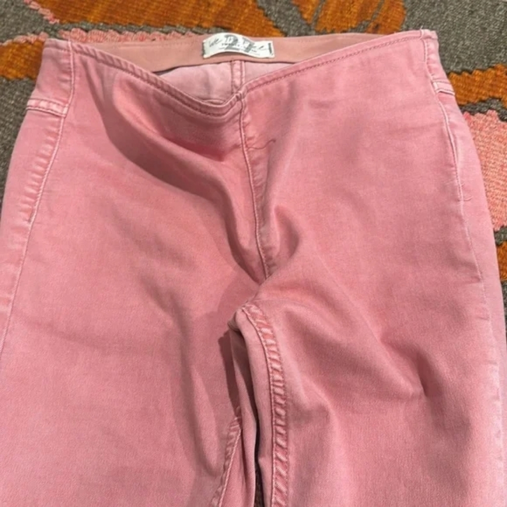 Free People Penny Pull On Flare Denim Jeans Pink Rose Size 27 NWOT - Picture 6 of 16